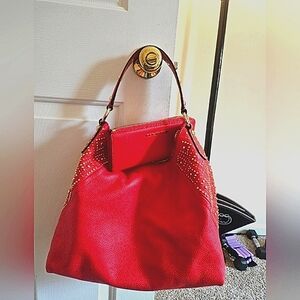 Michael Kors Red Studded Women's Bag